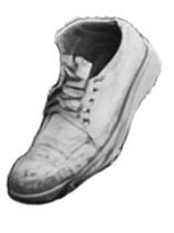 Shoe on top of garbage pile